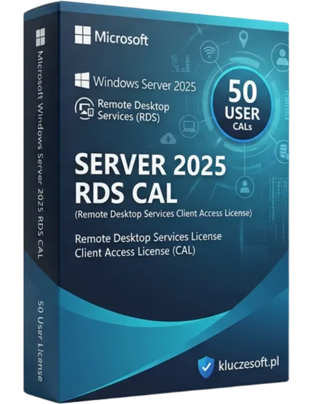 Microsoft Windows Server 2025 RDS 50 Urządzeń – legalna licencja, gwarancja autentyczności