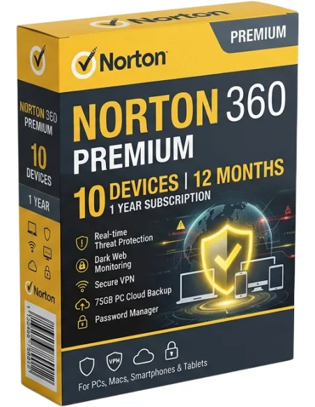 Norton 360 Premium — 10 Urządzeń, 12 Miesięcy