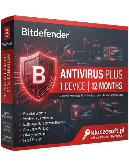 Bitdefender Antivirus Plus — 1 Urządzenie, 12 Miesięcy