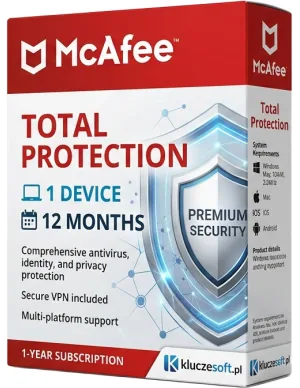 McAfee Total Protection — 1 Urządzenie, 12 Miesięcy