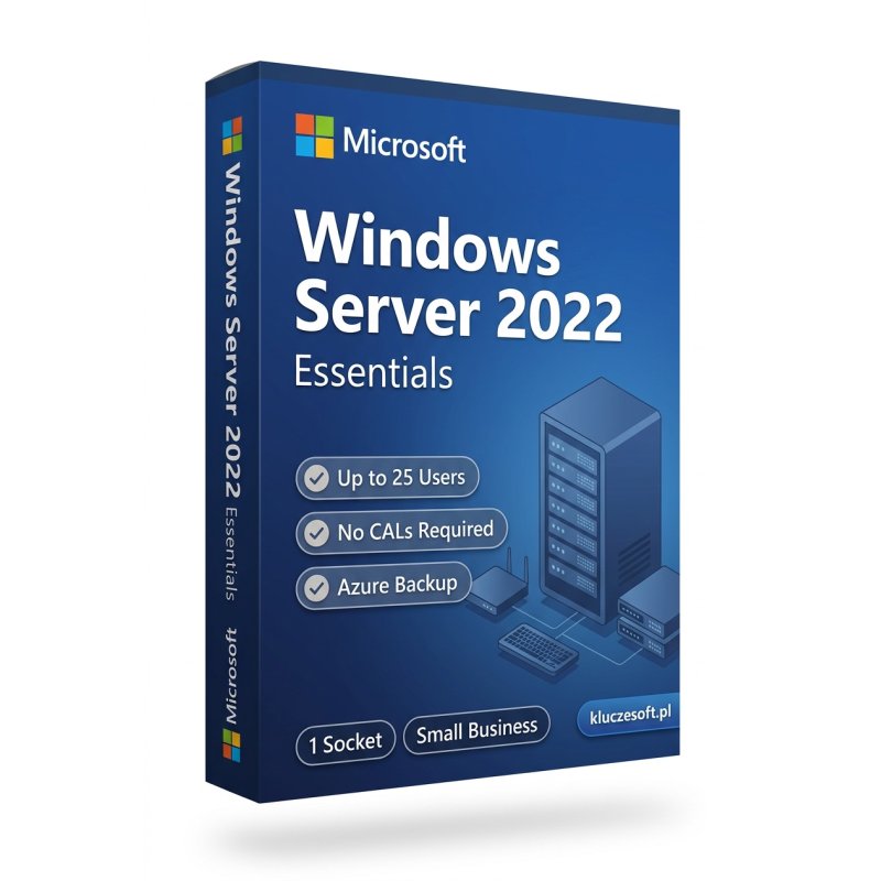 Microsoft Windows Server 2022 Essentials — klucz licencyjny ESD, aktywacja online, faktura VAT 23%