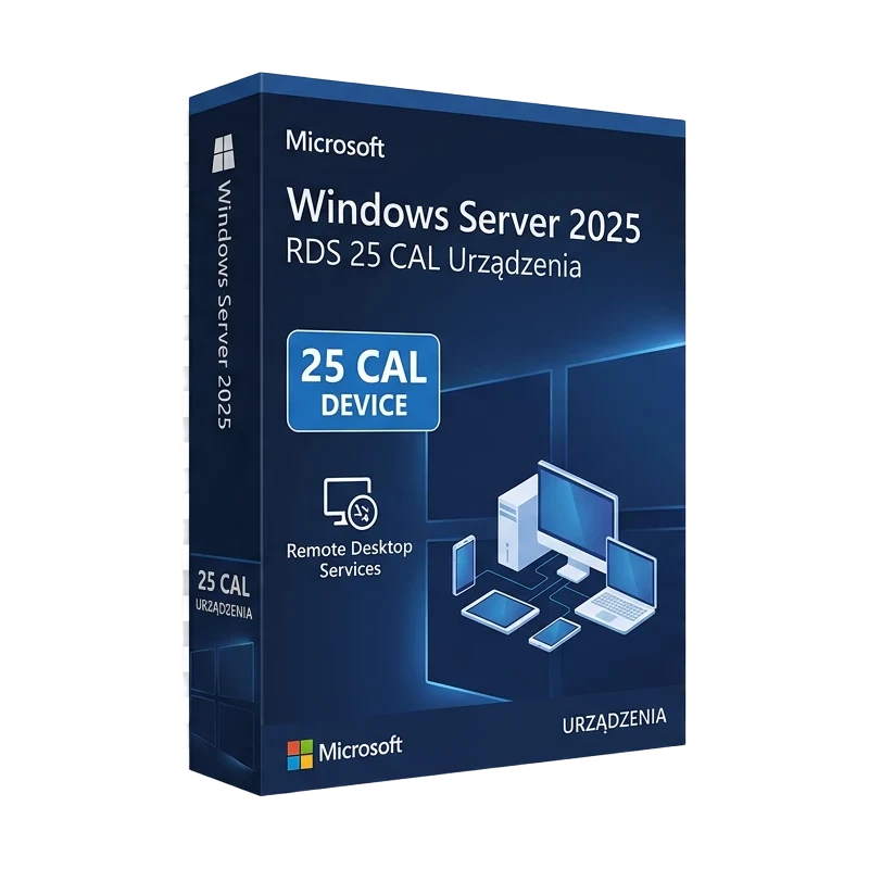 Microsoft Windows Server 2025 RDS 25 CAL Urządzenia – oryginalny klucz aktywacyjny | KluczeSoft.pl