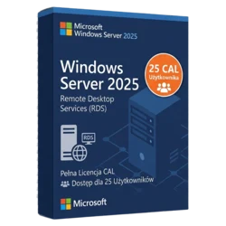 Microsoft Windows Server 2025 RDS 25 CAL Użytkownika – oryginalny klucz aktywacyjny | KluczeSoft.pl