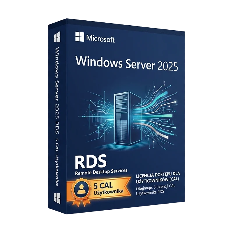 Microsoft Windows Server 2025 RDS 5 CAL Użytkownika – oryginalny klucz aktywacyjny | KluczeSoft.pl