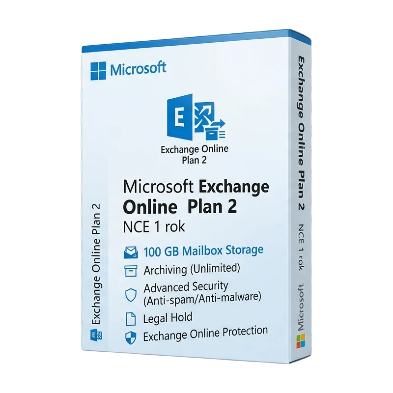 Microsoft Exchange Online Plan 2 NCE 1 rok – oryginalny klucz aktywacyjny | KluczeSoft.pl