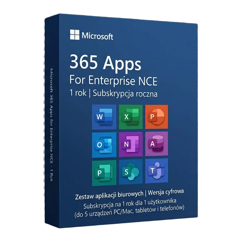 Microsoft 365 Apps for Enterprise NCE 1 rok – oryginalny klucz aktywacyjny | KluczeSoft.pl