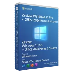 Zestaw Windows 11 Pro + Office 2024 Home & Student – klucz licencyjny z fakturą VAT 23%