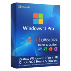 Zestaw Windows 11 Pro + Office 2024 Home & Student – legalna licencja, gwarancja autentyczności