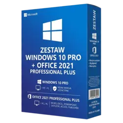 Zestaw Windows 10 Pro + Office 2021 Professional Plus – klucz licencyjny z fakturą VAT 23%