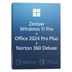 Zestaw Windows 11 Pro + Office 2024 Pro Plus + Norton 360 Deluxe – legalna licencja, gwarancja autentyczności