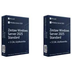 Microsoft Zestaw Windows Server 2025 Standard + 5 CAL Użytkownika – klucz licencyjny z fakturą VAT 23%