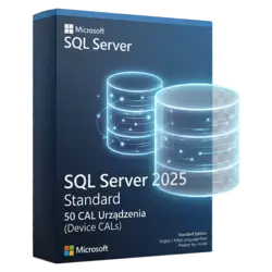 Microsoft SQL Server 2025 Standard 50 CAL Urządzenia – natychmiastowa dostawa email, wsparcie w jęz. polskim