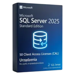 Microsoft SQL Server 2025 Standard 50 CAL Urządzenia – legalna licencja, gwarancja autentyczności