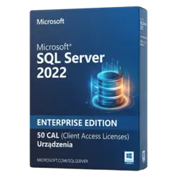 Microsoft SQL Server 2022 Enterprise 50 CAL Urządzenia – legalna licencja, gwarancja autentyczności