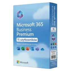 Microsoft 365 Business Premium — 15 użytkowników – klucz licencyjny z fakturą VAT 23%