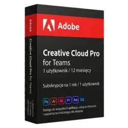 Adobe Creative Cloud Pro for Teams 1 użytkownik / 12 miesięcy – klucz licencyjny z fakturą VAT 23%