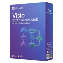 Microsoft Visio 2024 Standard MAK — 500 użytkowników – legalna licencja, gwarancja autentyczności