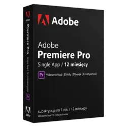 Adobe Premiere Pro single app / 12 miesięcy – klucz licencyjny z fakturą VAT 23%