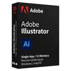 Adobe Illustrator single app / 12 miesięcy – klucz licencyjny z fakturą VAT 23%