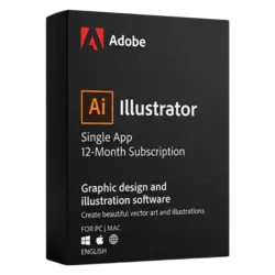 Adobe Illustrator single app / 12 miesięcy – legalna licencja, gwarancja autentyczności