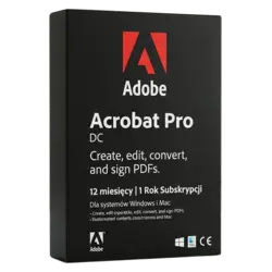 Adobe Acrobat Pro / 12 miesięcy – legalna licencja, gwarancja autentyczności