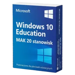 Microsoft Windows 10 Education MAK 20 stanowisk – klucz licencyjny z fakturą VAT 23%