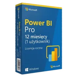 Power BI Pro — 12 miesięcy (1 użytkownik) – klucz licencyjny z fakturą VAT 23%
