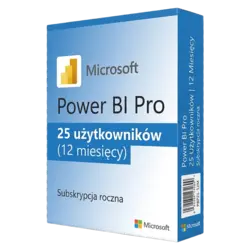 Power BI Pro — 25 użytkowników (12 miesięcy) – klucz licencyjny z fakturą VAT 23%
