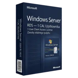 Microsoft Windows Server 2008 R2 RDS — 1 CAL Użytkownika – klucz licencyjny z fakturą VAT 23%