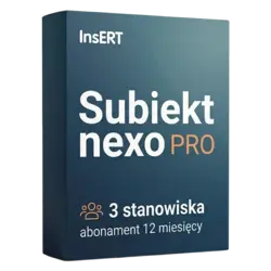 Insert Subiekt nexo PRO — 3 stanowiska, abonament 12 miesięcy – legalna licencja, gwarancja autentyczności