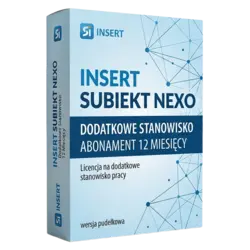 Insert Subiekt nexo — dodatkowe stanowisko, abonament 12 miesięcy – legalna licencja, gwarancja autentyczności