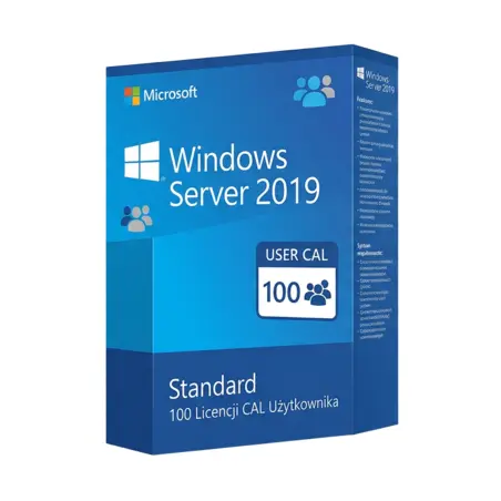 Microsoft Windows Server 2019 Standard 100 CAL Użytkownika