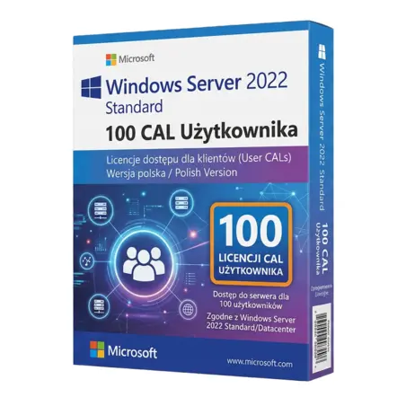 Microsoft Windows Server 2022 Standard 100 CAL Użytkownika