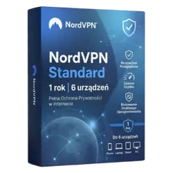 NordVPN Standard — 1 rok, 6 urządzeń – legalna licencja, gwarancja autentyczności