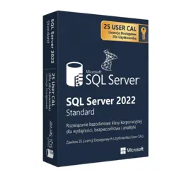 Microsoft SQL Server 2022 Standard 25 CAL Użytkownika – klucz licencyjny z fakturą VAT 23%