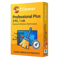 CCleaner Professional Plus — 3 PC, 1 rok – klucz licencyjny z fakturą VAT 23%