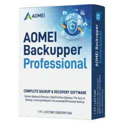 AOMEI Backupper Professional — 1 PC, Lifetime – legalna licencja, gwarancja autentyczności