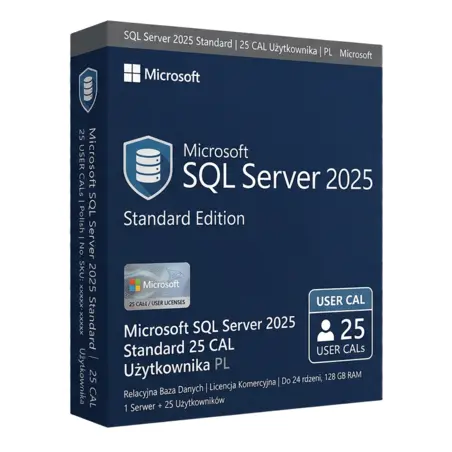 Microsoft SQL Server 2025 Standard 25 CAL Użytkownika