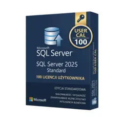 Microsoft SQL Server 2025 Standard 100 CAL Użytkownika – klucz licencyjny z fakturą VAT 23%