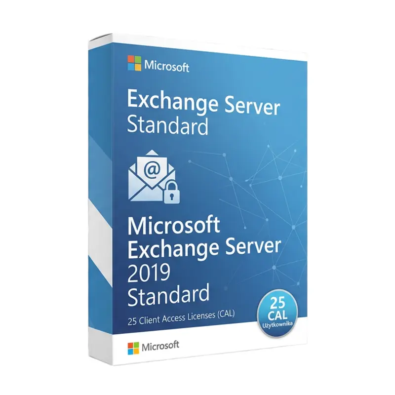 Microsoft Exchange Server 2019 Standard 25 CAL Użytkownika – oryginalny klucz aktywacyjny | KluczeSoft.pl