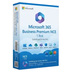 Microsoft 365 Business Premium NCE 1 rok – klucz licencyjny z fakturą VAT 23%