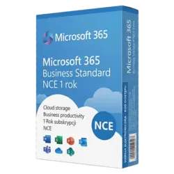Microsoft 365 Business Standard NCE 1 rok – klucz licencyjny z fakturą VAT 23%