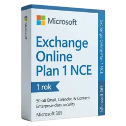 Microsoft Exchange Online Plan 1 NCE 1 rok – legalna licencja, gwarancja autentyczności