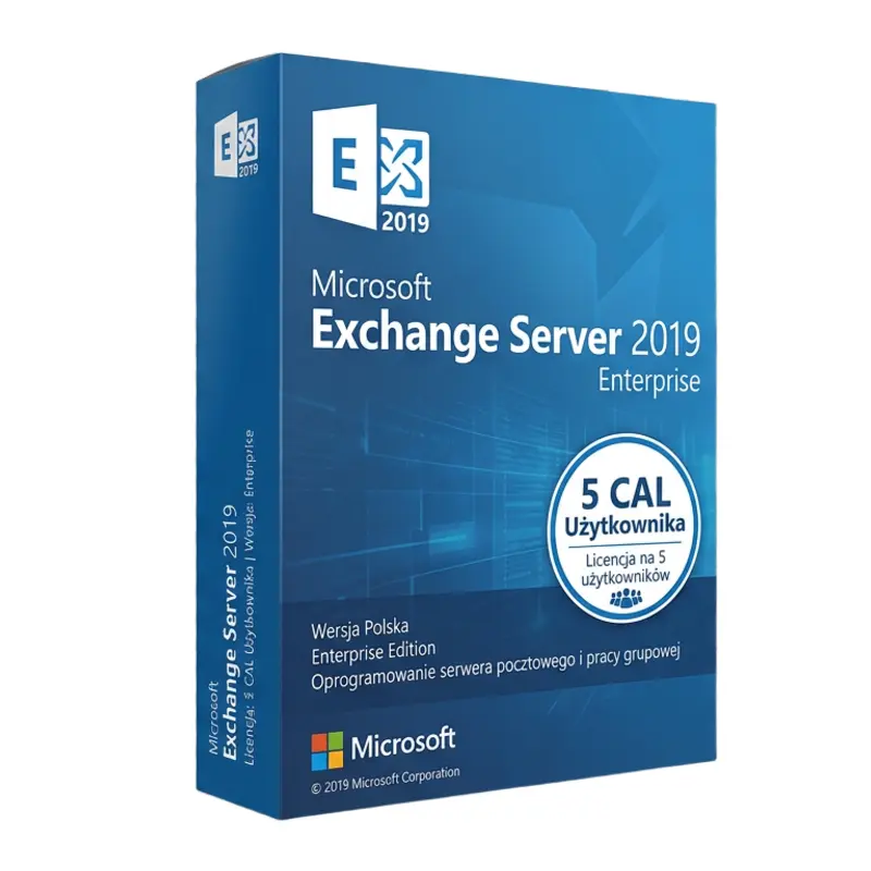 Microsoft Exchange Server 2019 Enterprise 5 CAL Użytkownika – oryginalny klucz aktywacyjny | KluczeSoft.pl