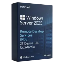 Microsoft Windows Server 2025 RDS 25 CAL Urządzenia – legalna licencja, gwarancja autentyczności