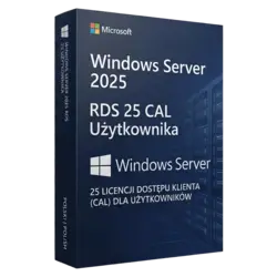 Microsoft Windows Server 2025 RDS 25 CAL Użytkownika – klucz licencyjny z fakturą VAT 23%