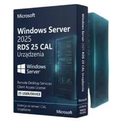 Microsoft Windows Server 2025 RDS 25 CAL Urządzenia – natychmiastowa dostawa email, wsparcie w jęz. polskim