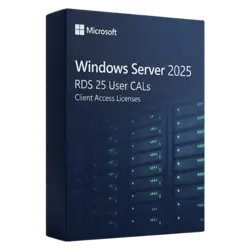 Microsoft Windows Server 2025 RDS 25 CAL Użytkownika – legalna licencja, gwarancja autentyczności