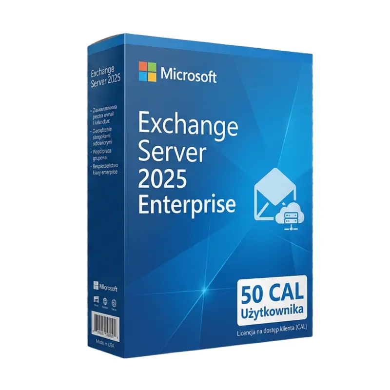 Microsoft Exchange Server 2025 Enterprise 50 CAL Użytkownika – oryginalny klucz aktywacyjny | KluczeSoft.pl
