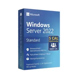 Microsoft Windows Server 2022 Standard 5 CAL Użytkownika – natychmiastowa dostawa email, wsparcie w jęz. polskim